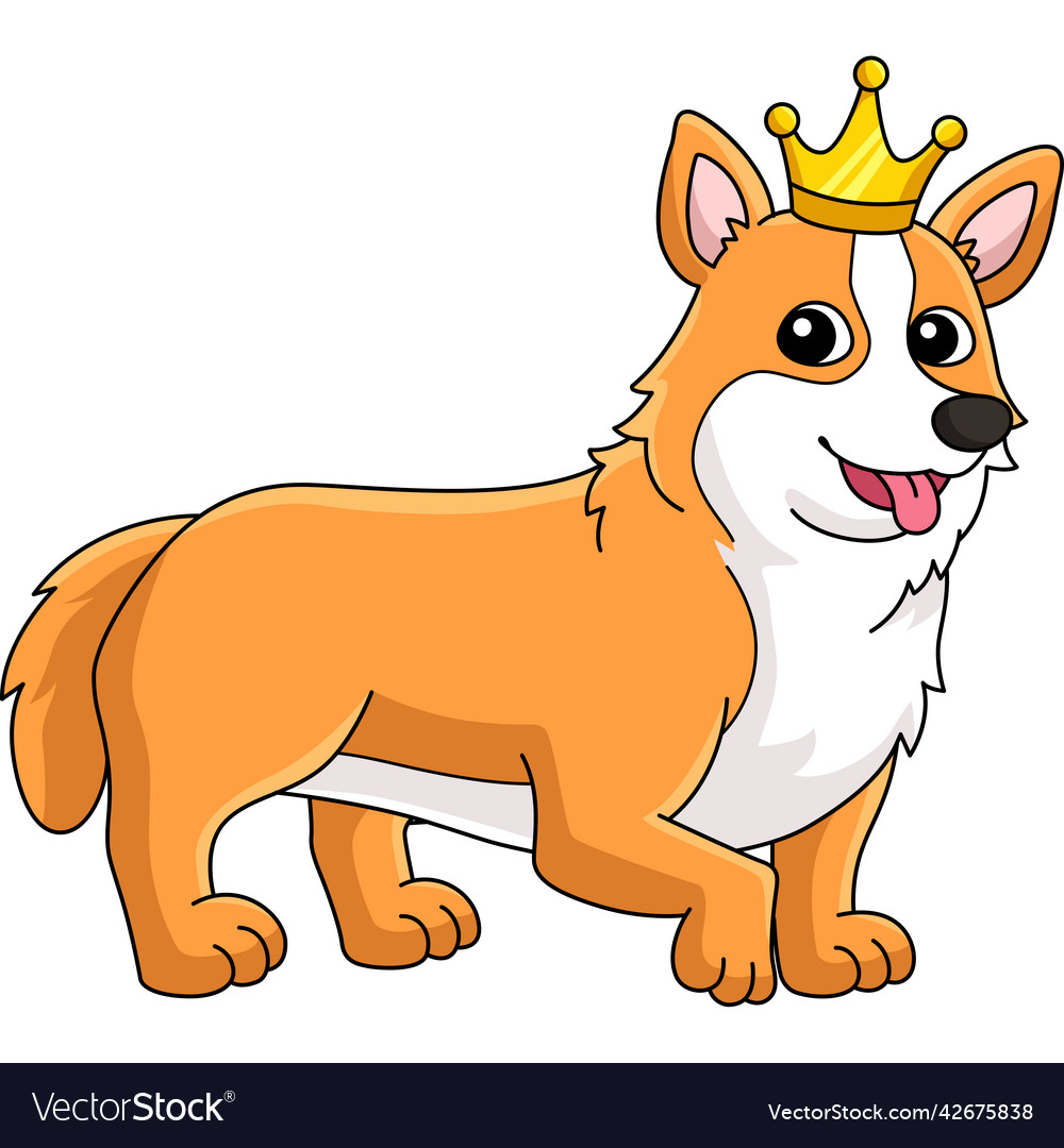 Corgi dog cartoon colored clipart