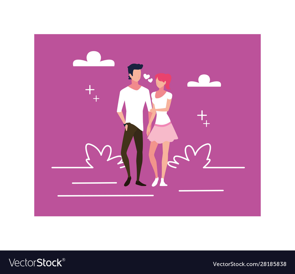 Couple People In Love Man And Woman Embracing Vector Image 5565