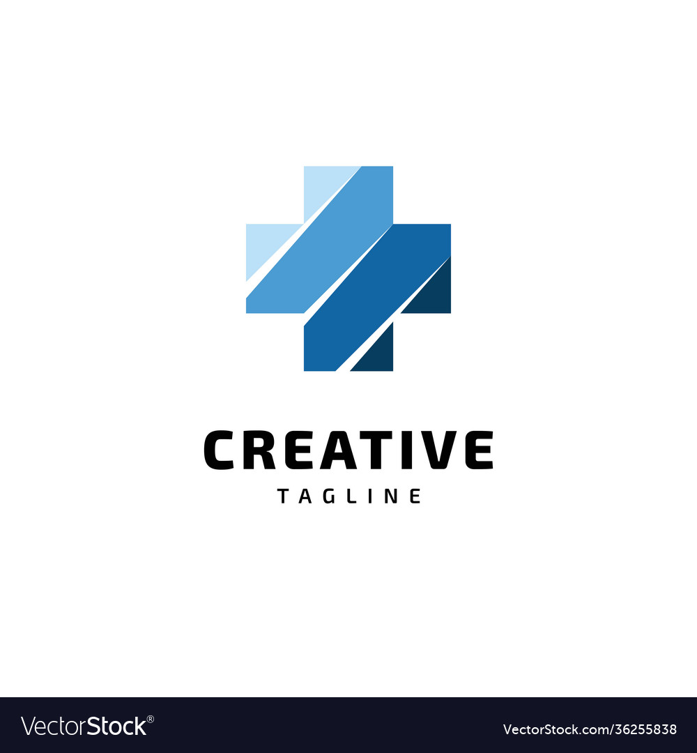 Creative cross symbol logo design Royalty Free Vector Image