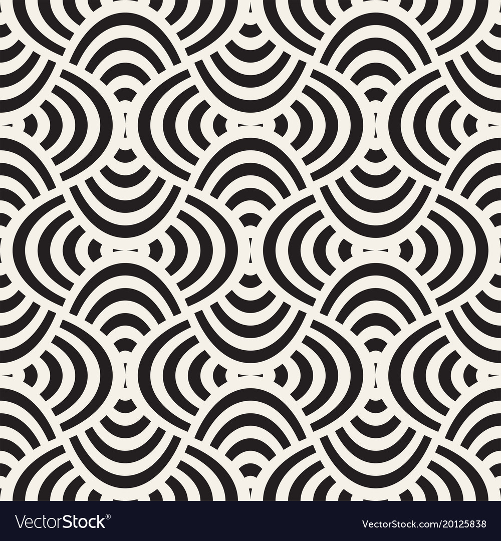 Geometric seamless pattern with curved