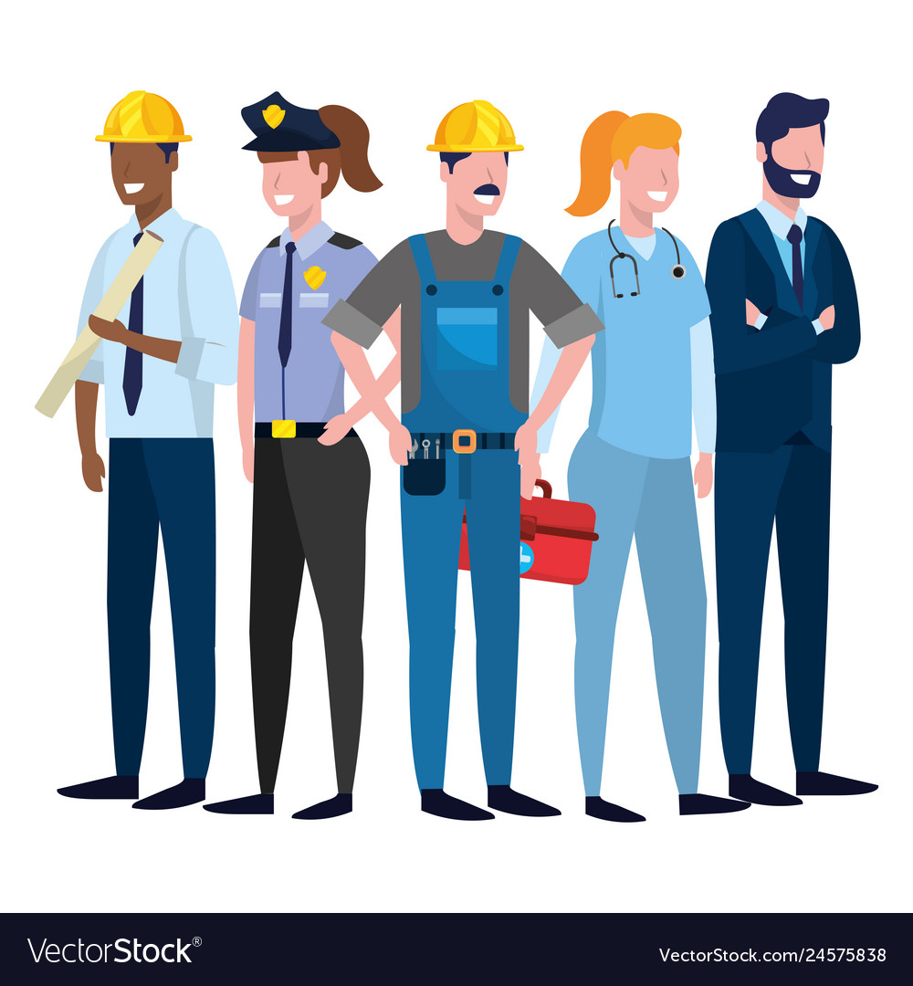 Labor day job cartoon Royalty Free Vector Image