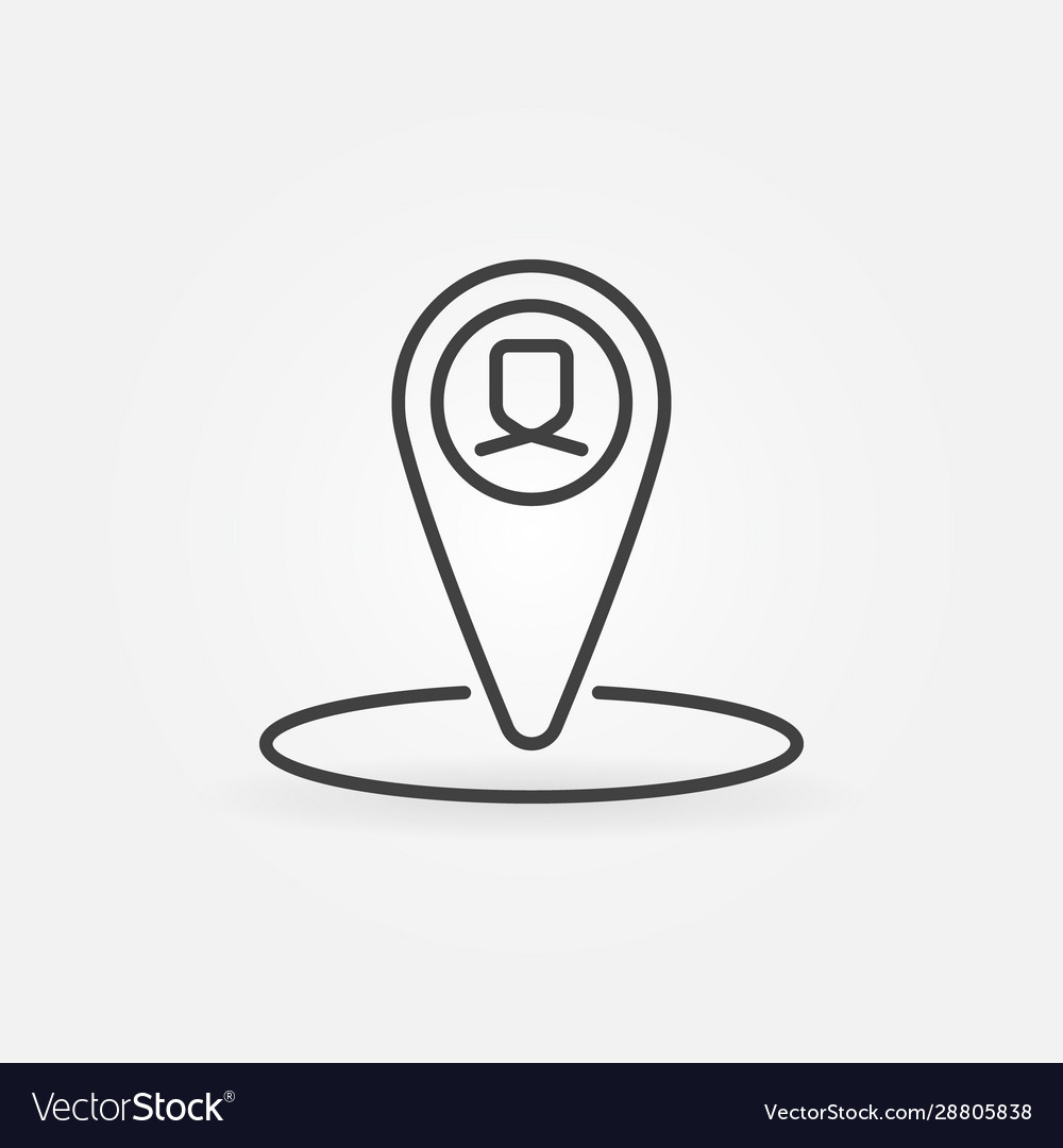 Man geo tag concept icon in thin line style vector image Man geo tag concept icon in thin line style