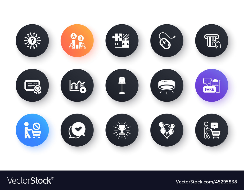 Minimal set of question mark ab testing and led vector image Minimal set of question mark ab testing and led