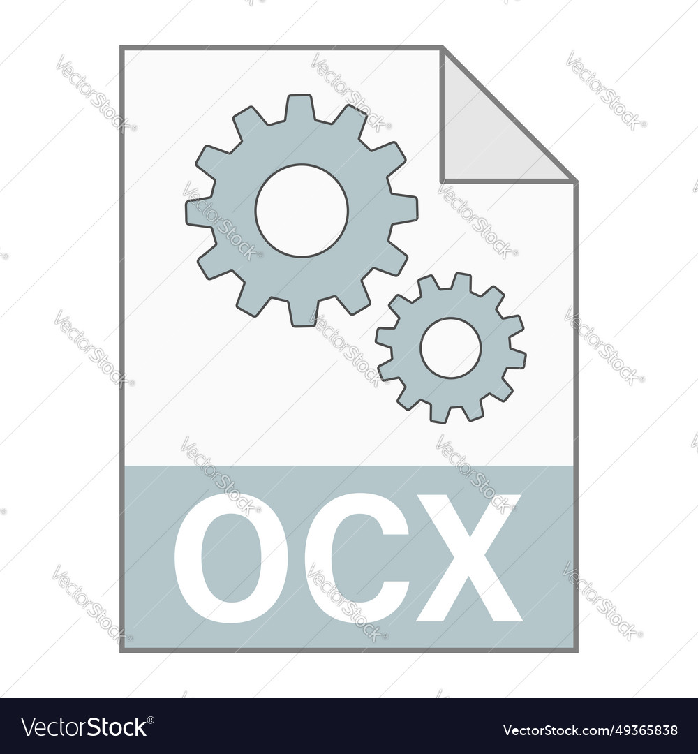 Modern flat design of ocx file icon for web vector image Modern flat design of ocx file icon for web