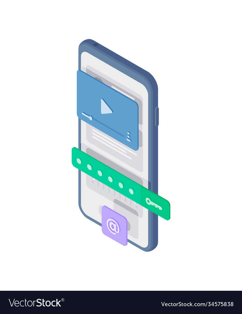 Modern smartphone with two step authentication vector image Modern smartphone with two step authentication