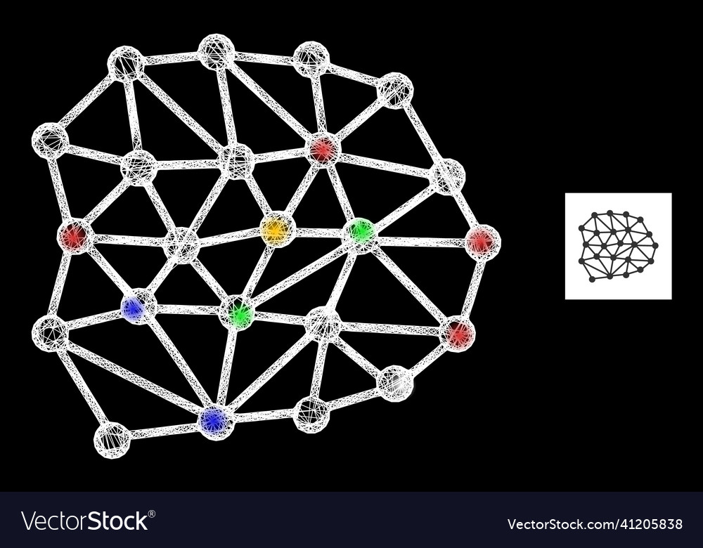 Netznetz-Gitter-Symbol mit mehrfarbigem Blitz