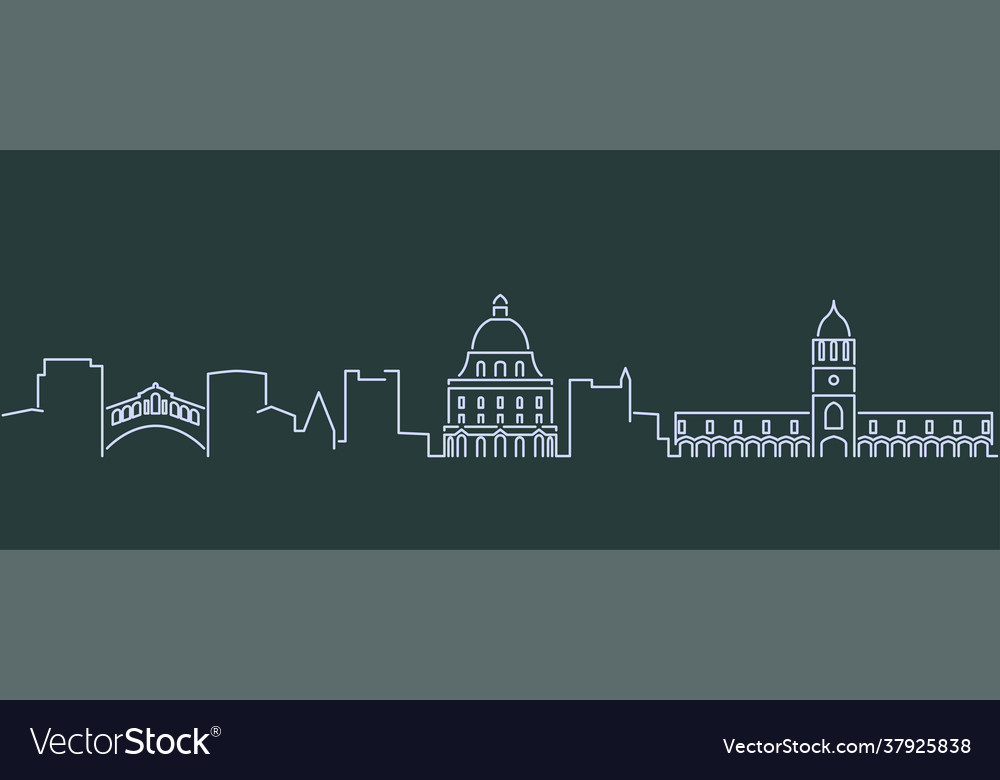 Oxford single line skyline profile Royalty Free Vector Image