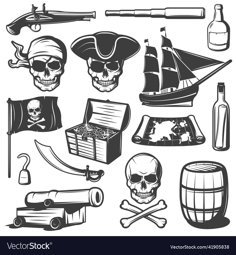 Pirates icon set Royalty Free Vector Image - VectorStock