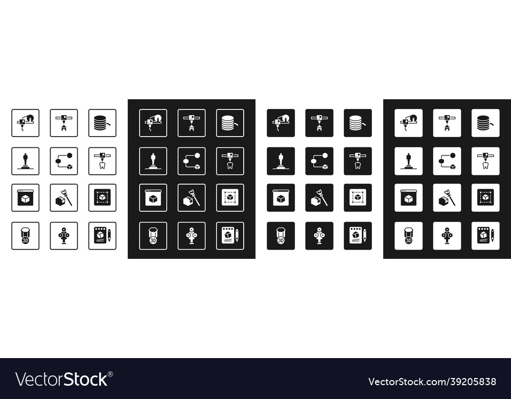 Set filament for 3d printer isometric cube model vector image Set filament for 3d printer isometric cube model