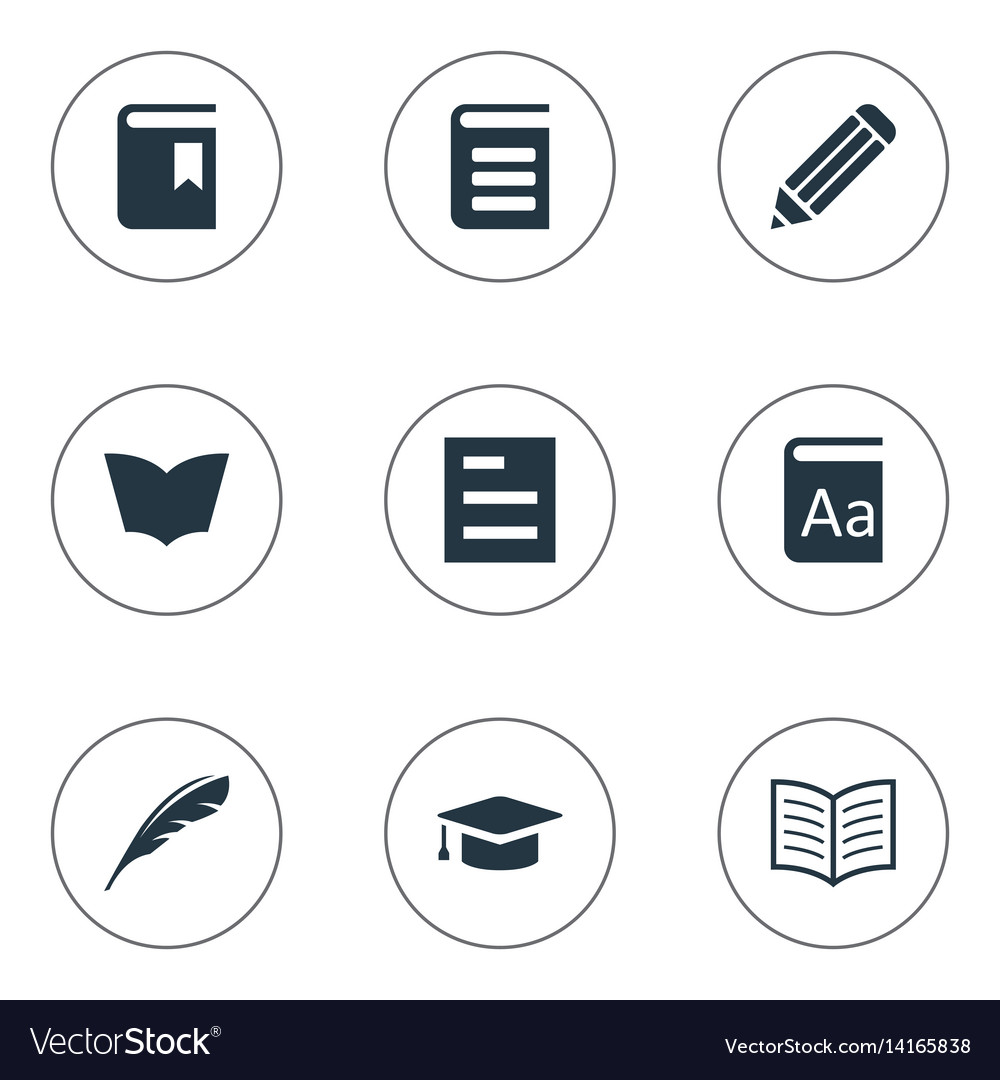 Set of simple reading icons