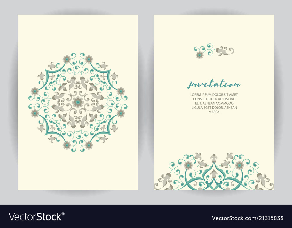 Set ornate element design template vector image Set ornate element design template