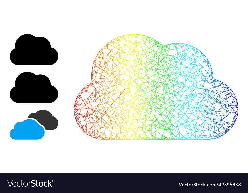 Spectral gradient net mesh cloud icon Vector Image Spectral gradient net mesh cloud icon
