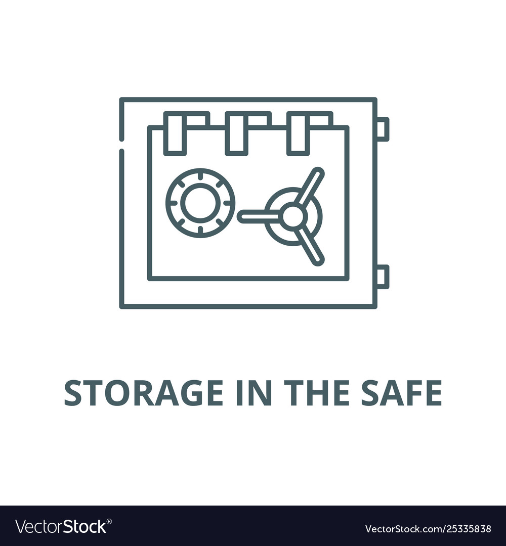 Storage in safe line icon linear Vector Image Storage in safe line icon linear