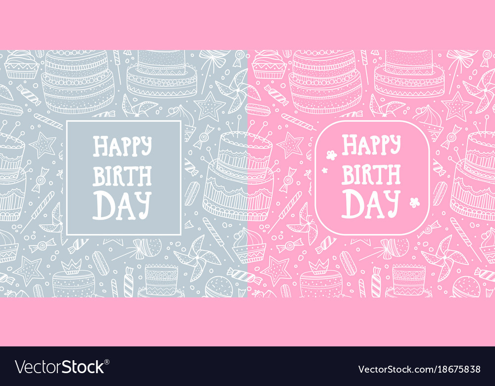 Two greeting cards with hand drawn pattern