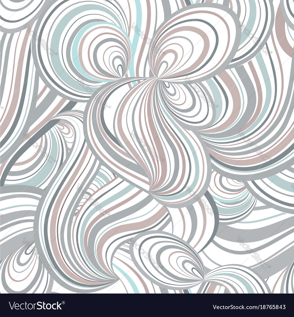 Abstract wave line and loops seamless pattern