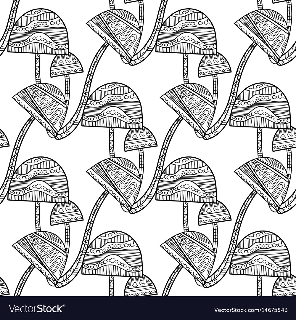 Black and white seamless pattern with decorative