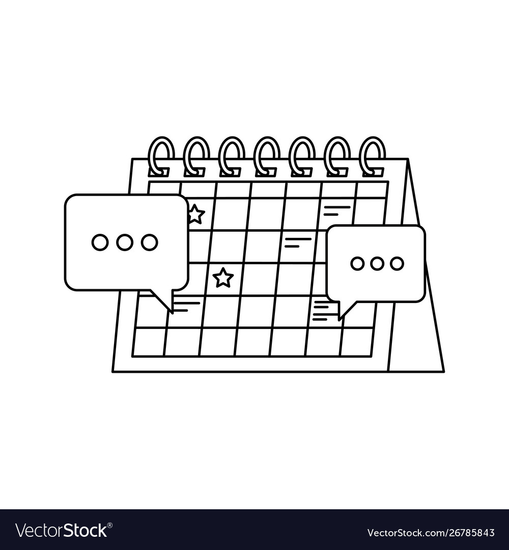 Calendar reminder date with speech bubbles