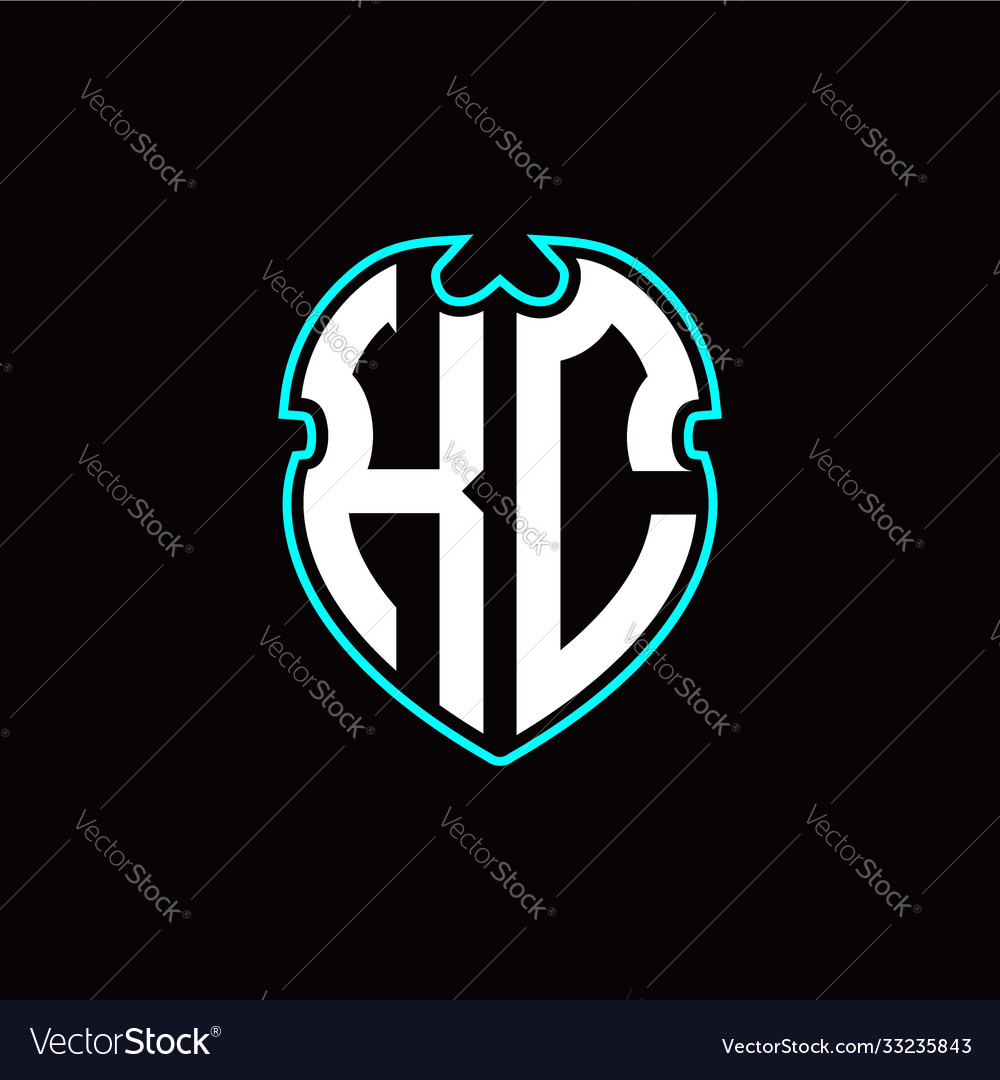 K c initial logo design with a shield shape vector image K c initial logo design with a shield shape