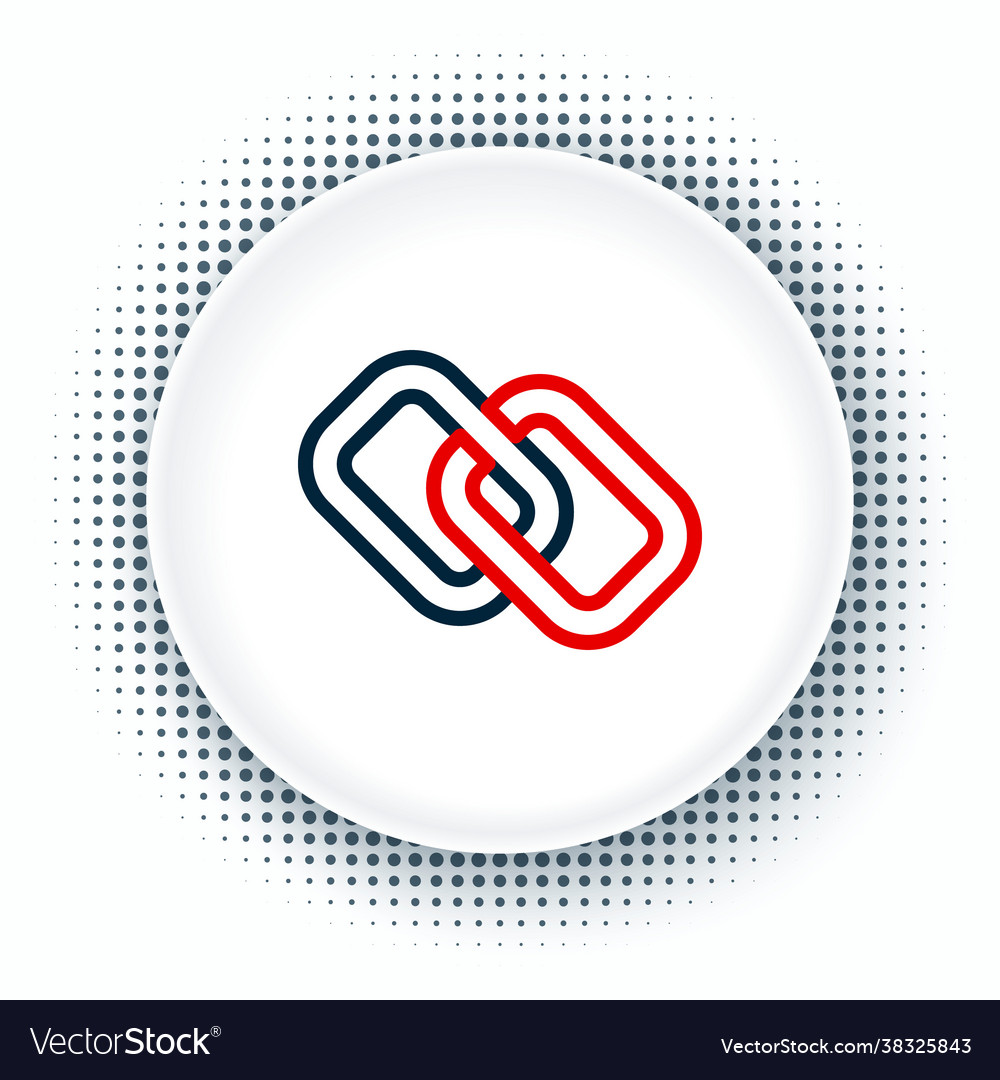 Line chain link icon isolated on white background