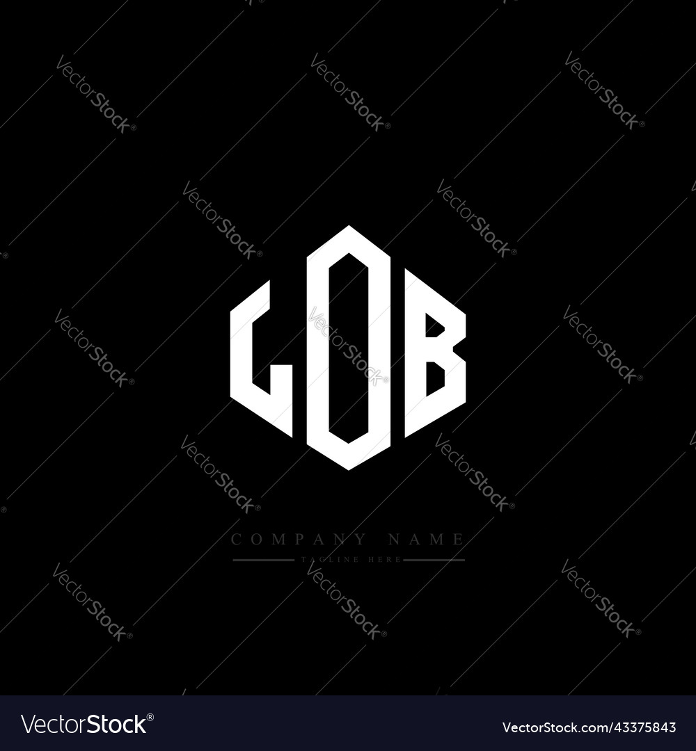 Lob letter logo design with polygon shape