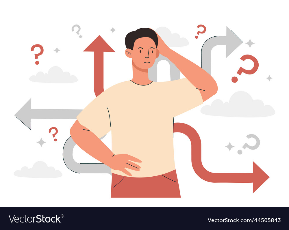 Man making decision vector image Man making decision