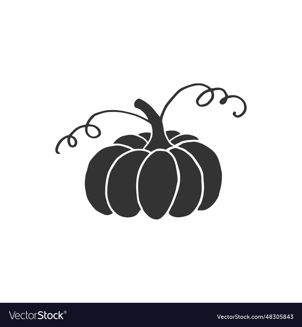 Pumpkin silhouette thanksgiving and halloween vector image Pumpkin silhouette thanksgiving and halloween