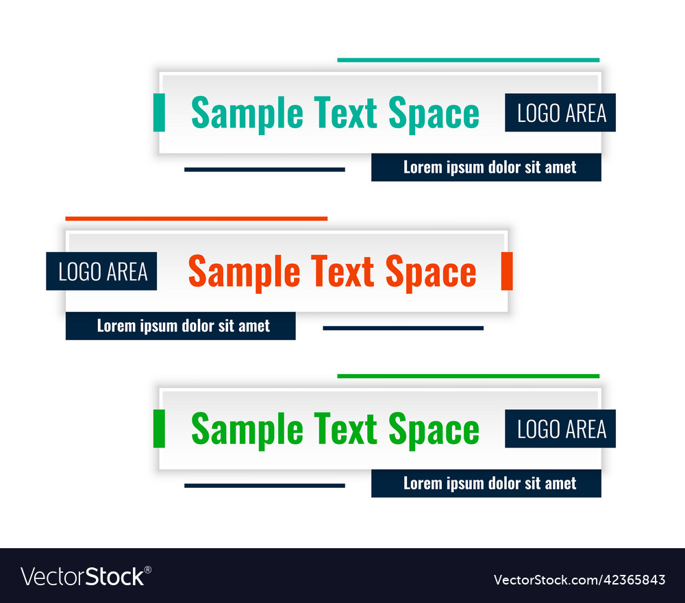 Rectangular lower third banners template set
