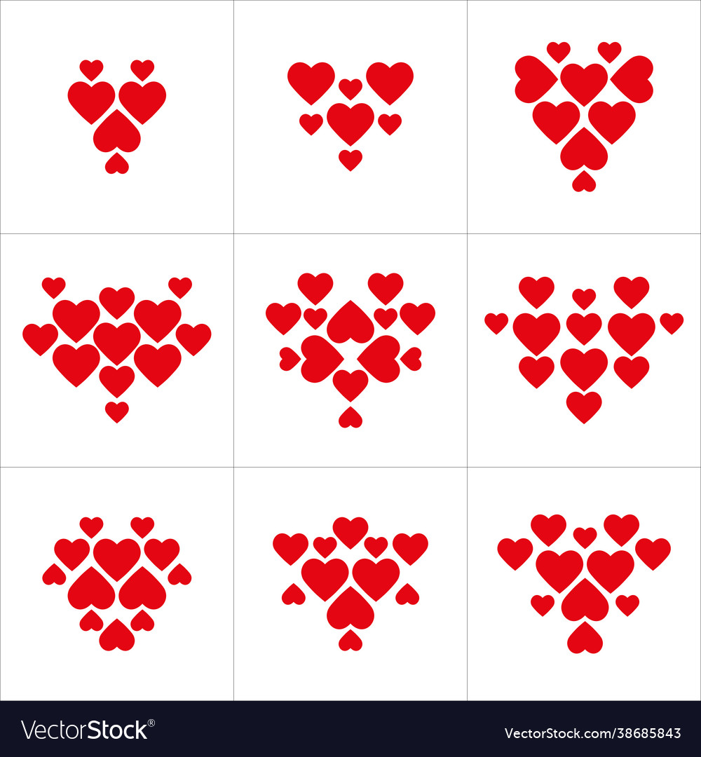 Red heart pattern