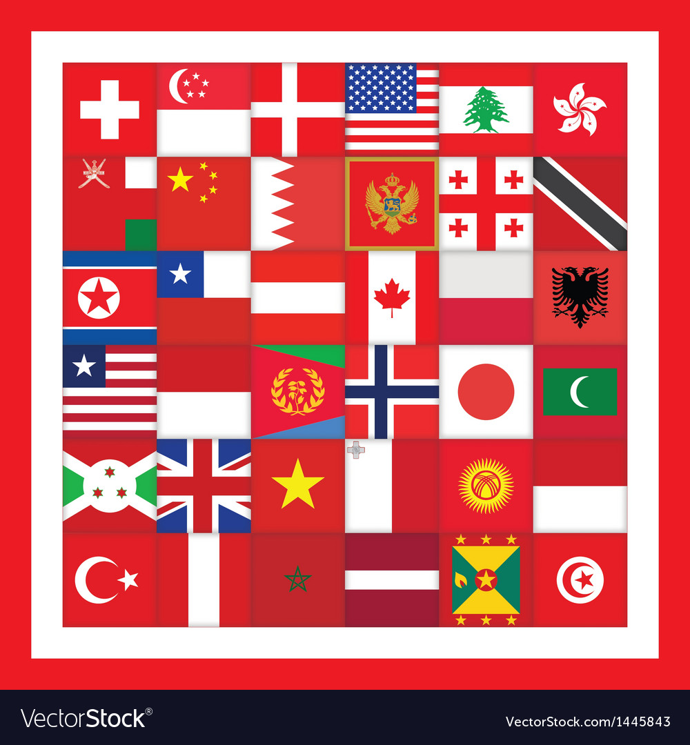 Red square with flags