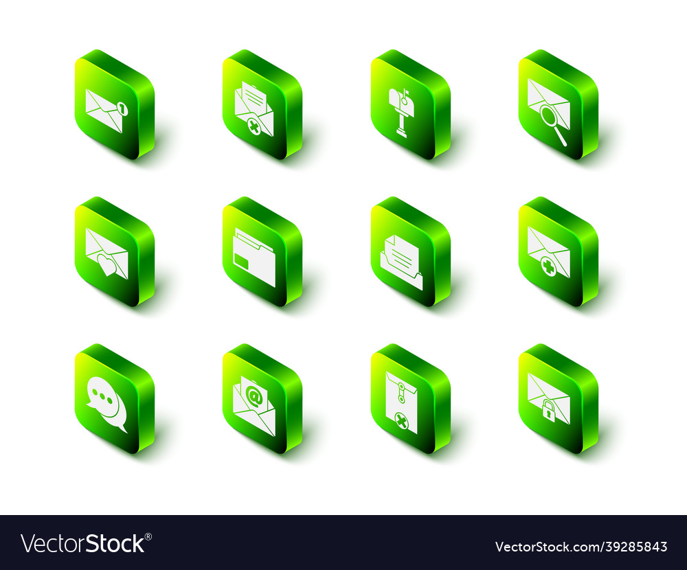 Set delete envelope mail box vector image Set delete envelope mail box