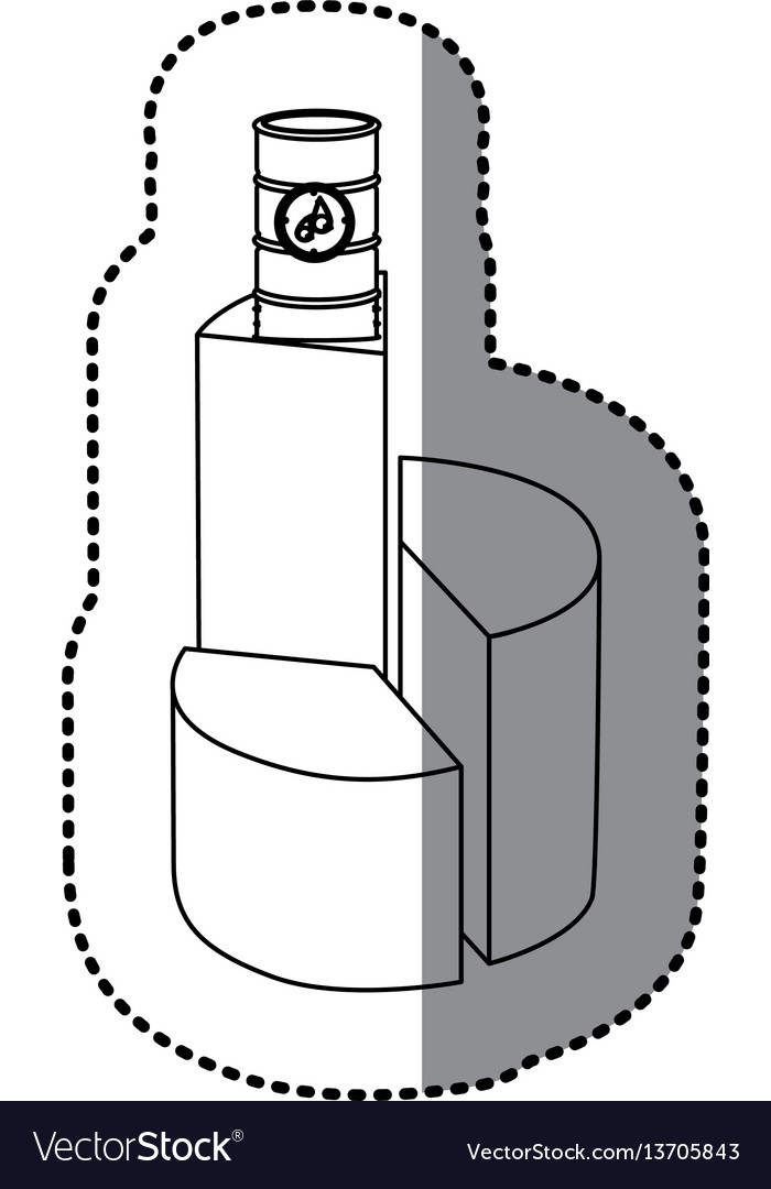 Silhouette circular graph statistic with barrel Vector Image Silhouette circular graph statistic with barrel