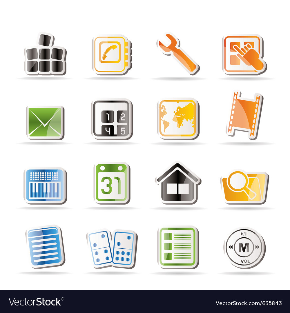 Simple mobile phone and computer icon