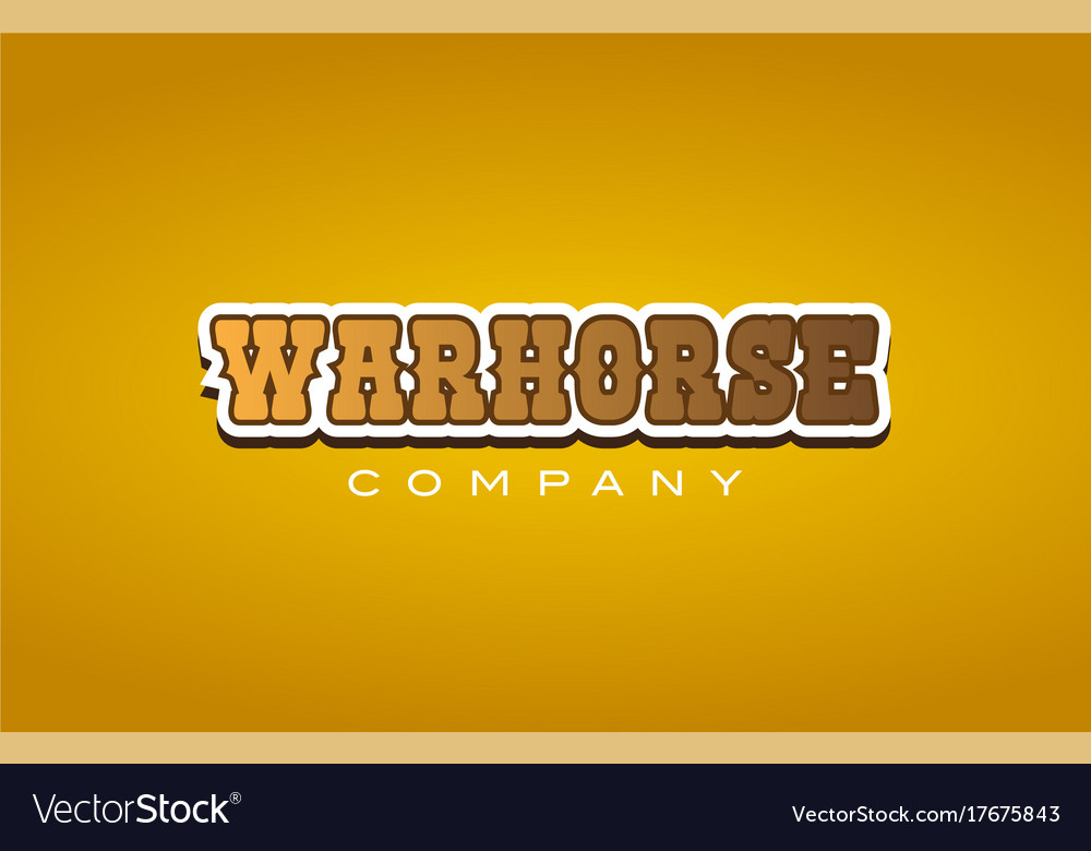 Warhorse war horse western style word text logo