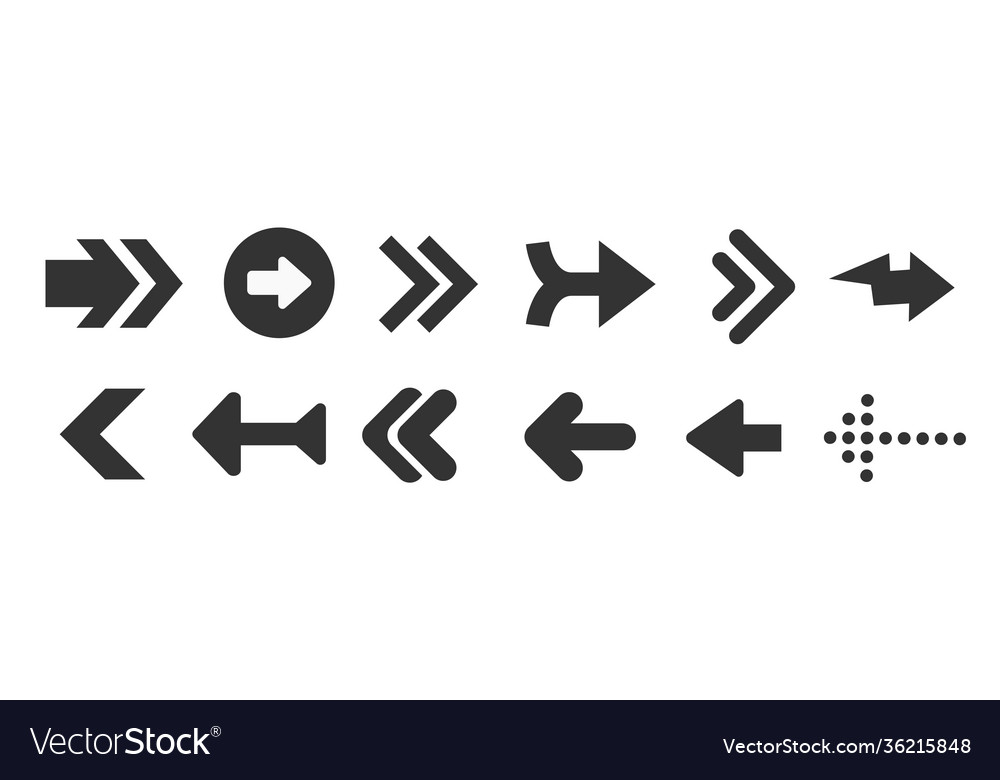 Arrows black set icons arrow icon