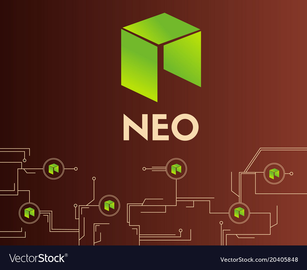 Kryptowährung Neo Technologie verbunden Stil