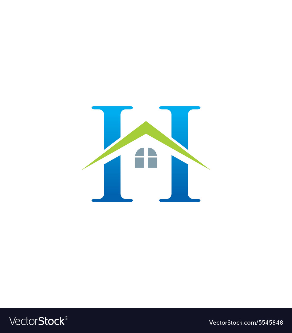 House roof initial letter h logo Royalty Free Vector Image