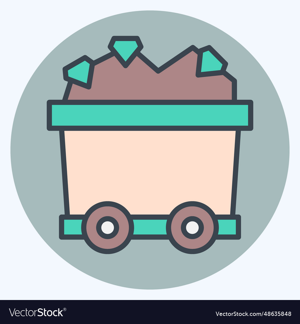 Icon mining cart related to symbol color