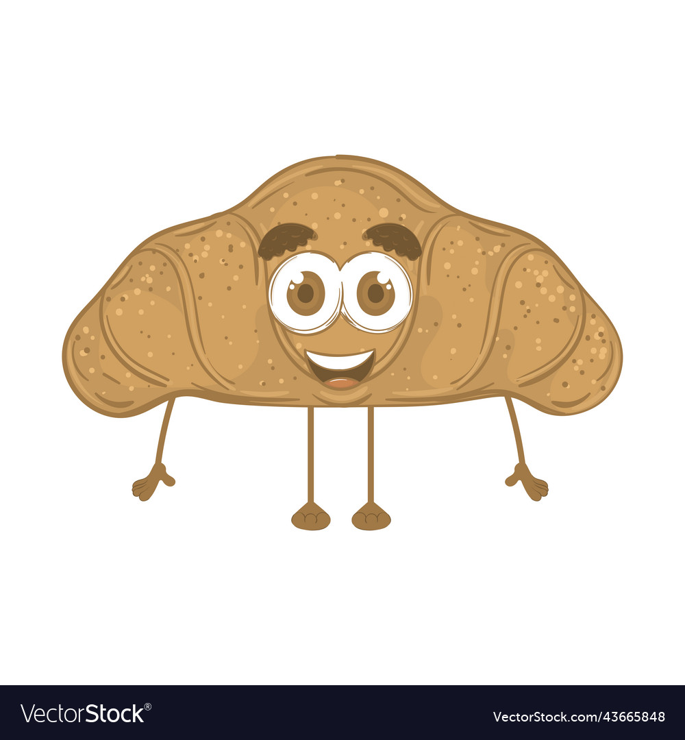 Isolated croissant cartoon kaiwaii bakery product