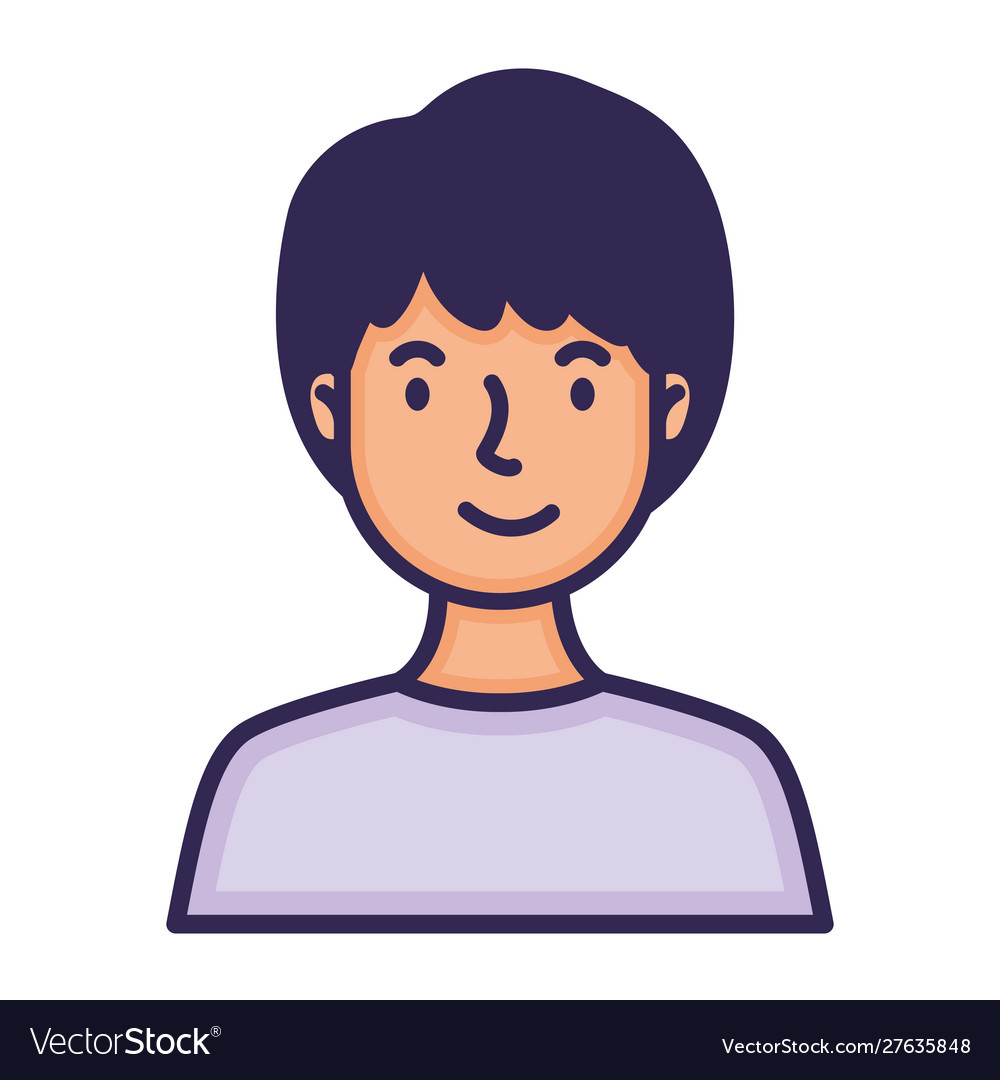 Man face avatar character fill style