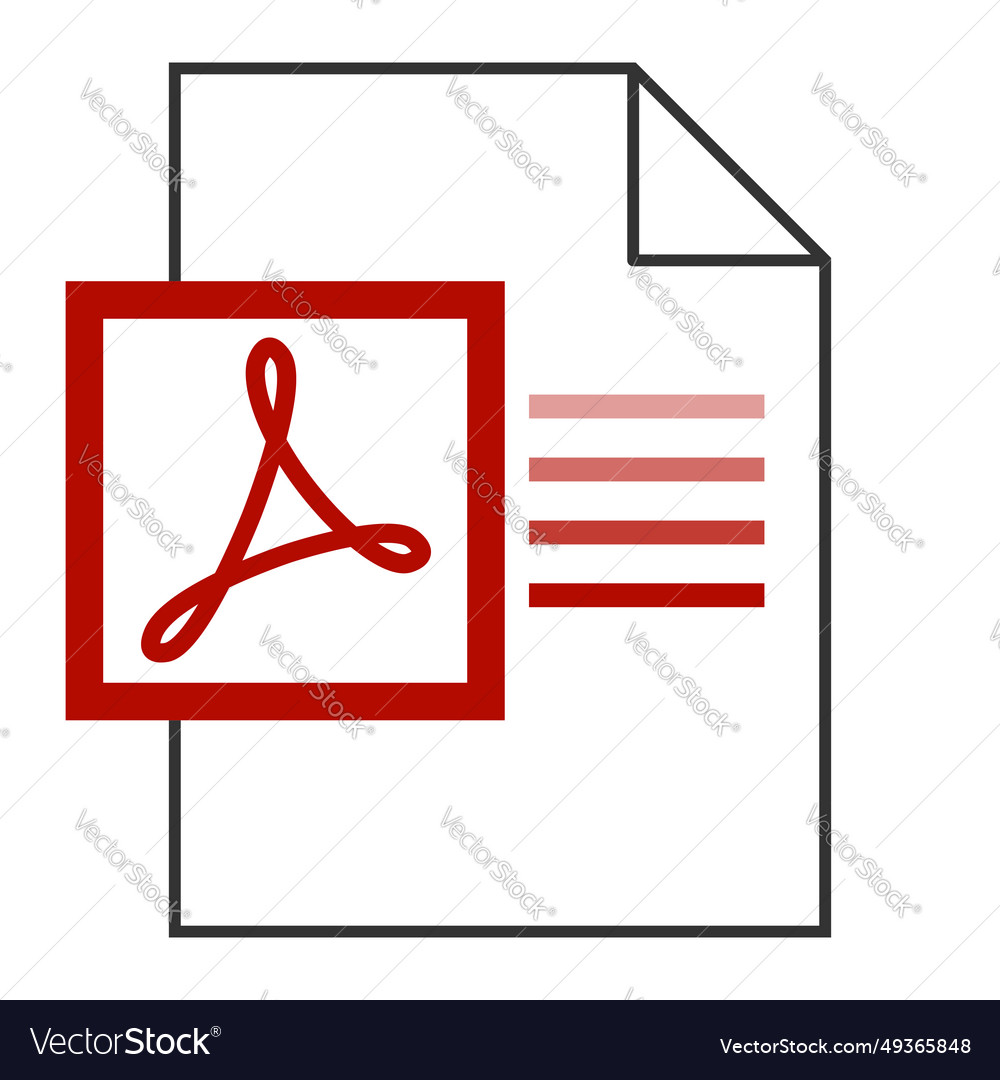 Modern flat design of pdf file icon for web vector image Modern flat design of pdf file icon for web