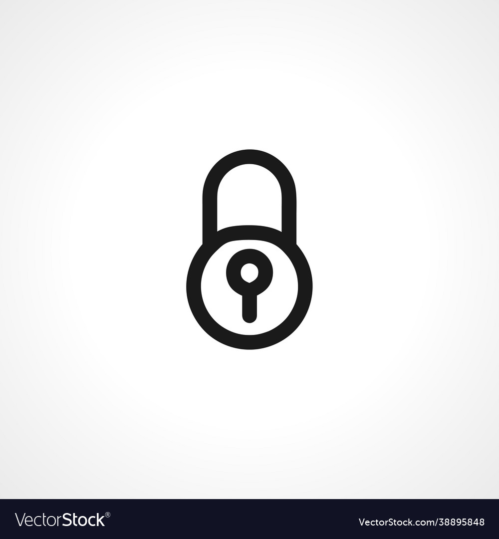 Padlock simple isolated web line icon vector image Padlock simple isolated web line icon
