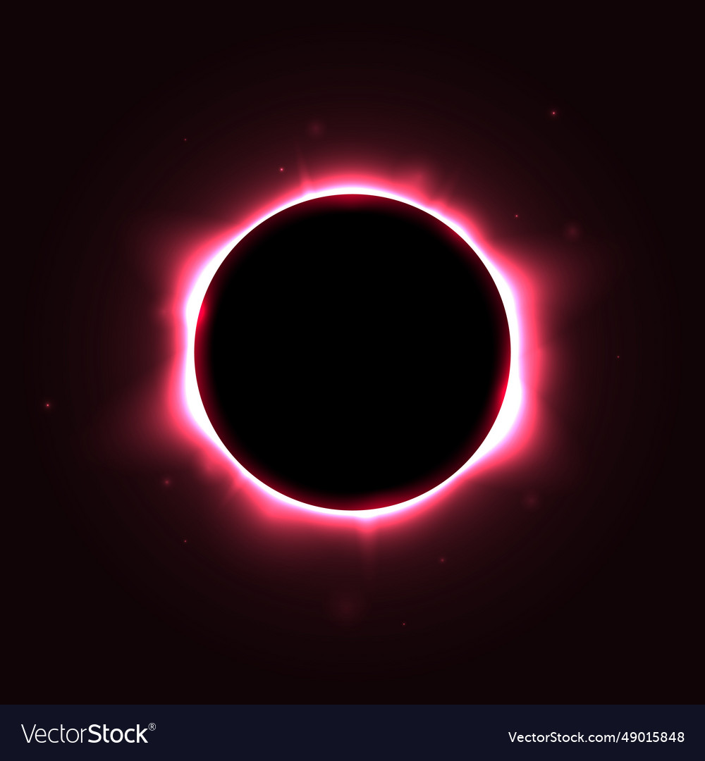 Sun full eclipse concept red solar glow