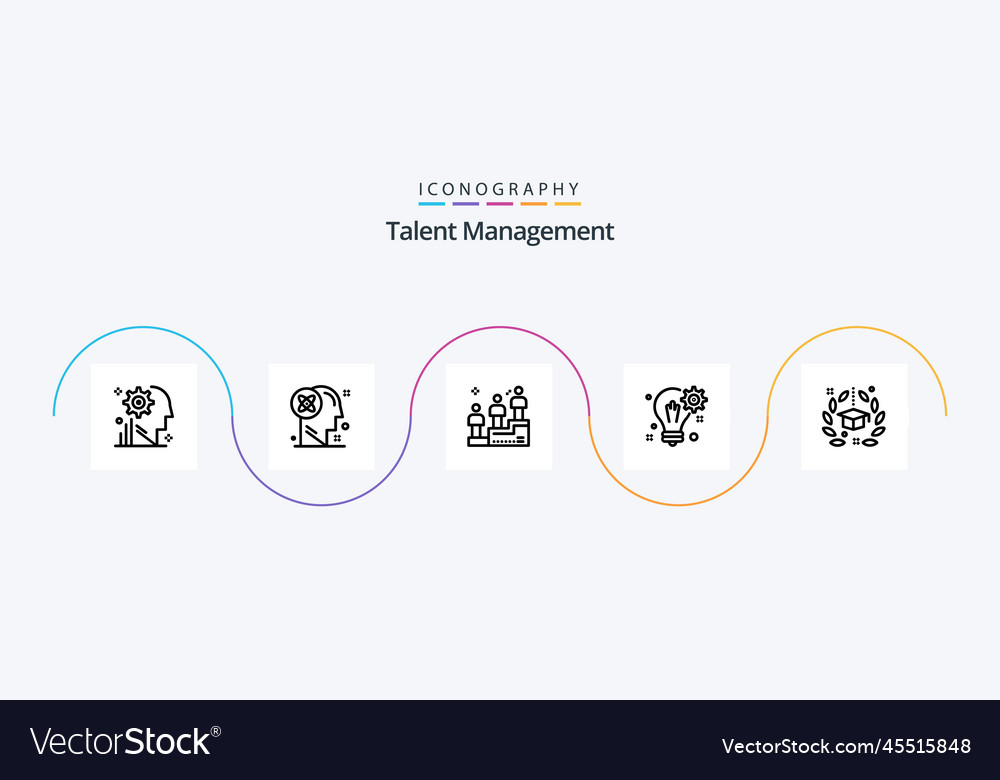 Talent Management Linie 5 Icon-Pack inklusive Getriebe