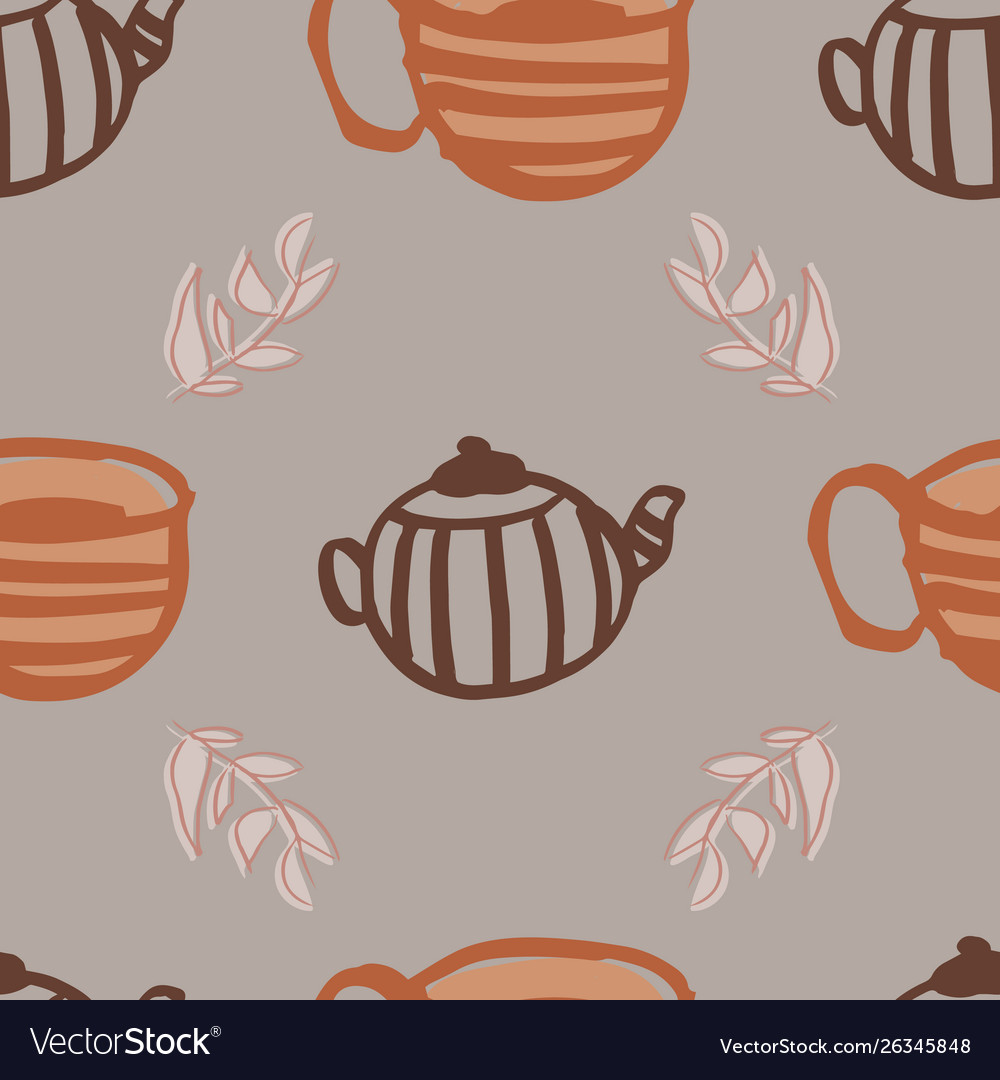 Tea seamless repeat pattern design Vector Image Tea seamless repeat pattern design