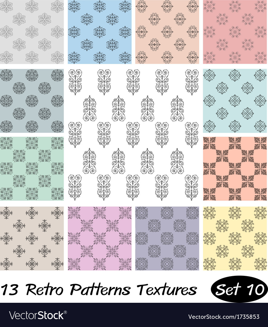 13 retro patterns textures set 10