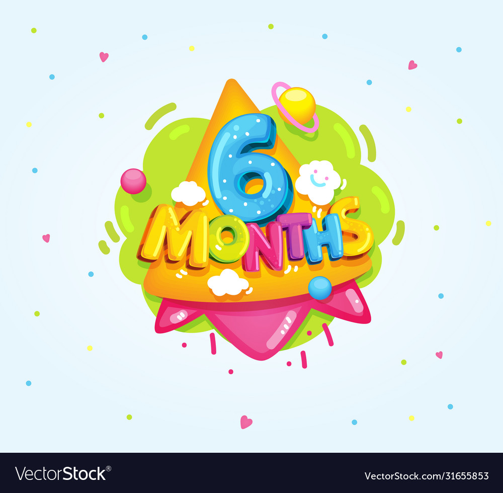 6 Months Baby Royalty Free Vector Image VectorStock
