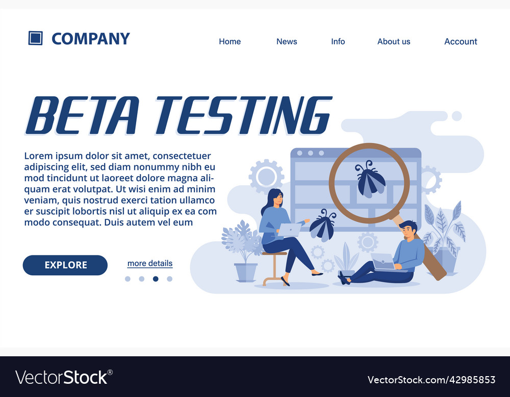 Beta testing suitable for web landing page ui
