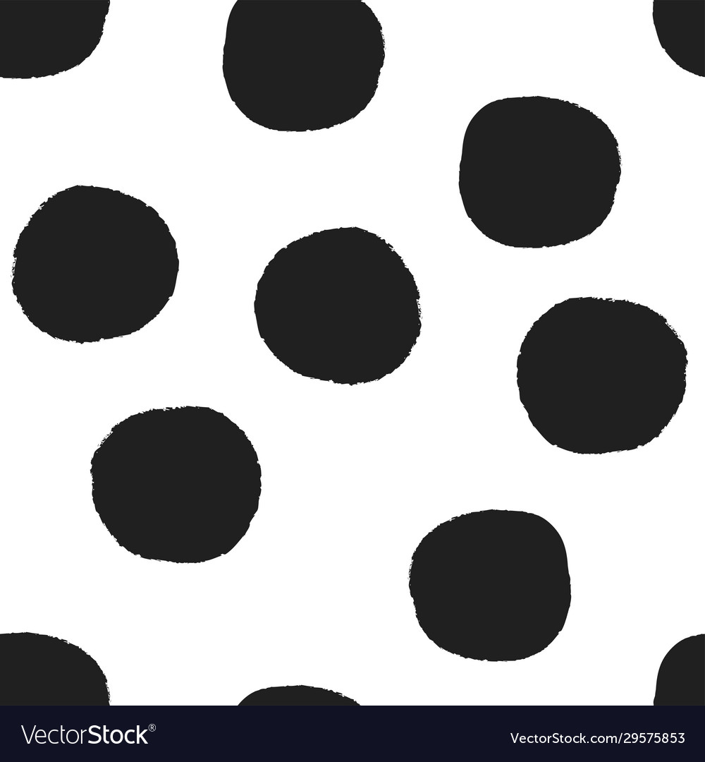 Big bold polka dot toss bw