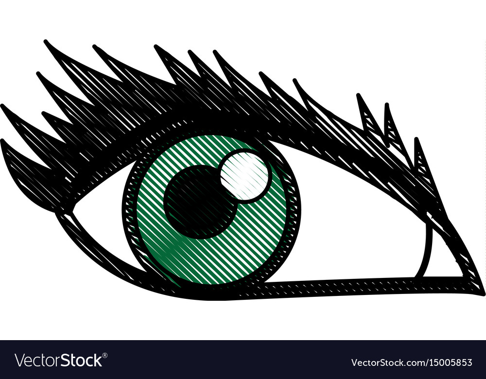 Cartoon eye human look watch icon