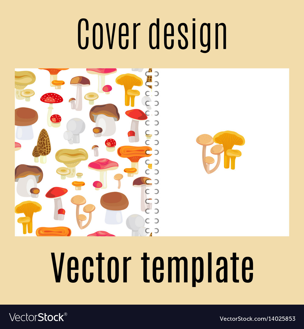 Cover design with forest mushrooms pattern
